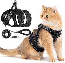 Cat Harness and Leash Set for Outdoor Walking, Escape Proof Adjustable Kitten Ve