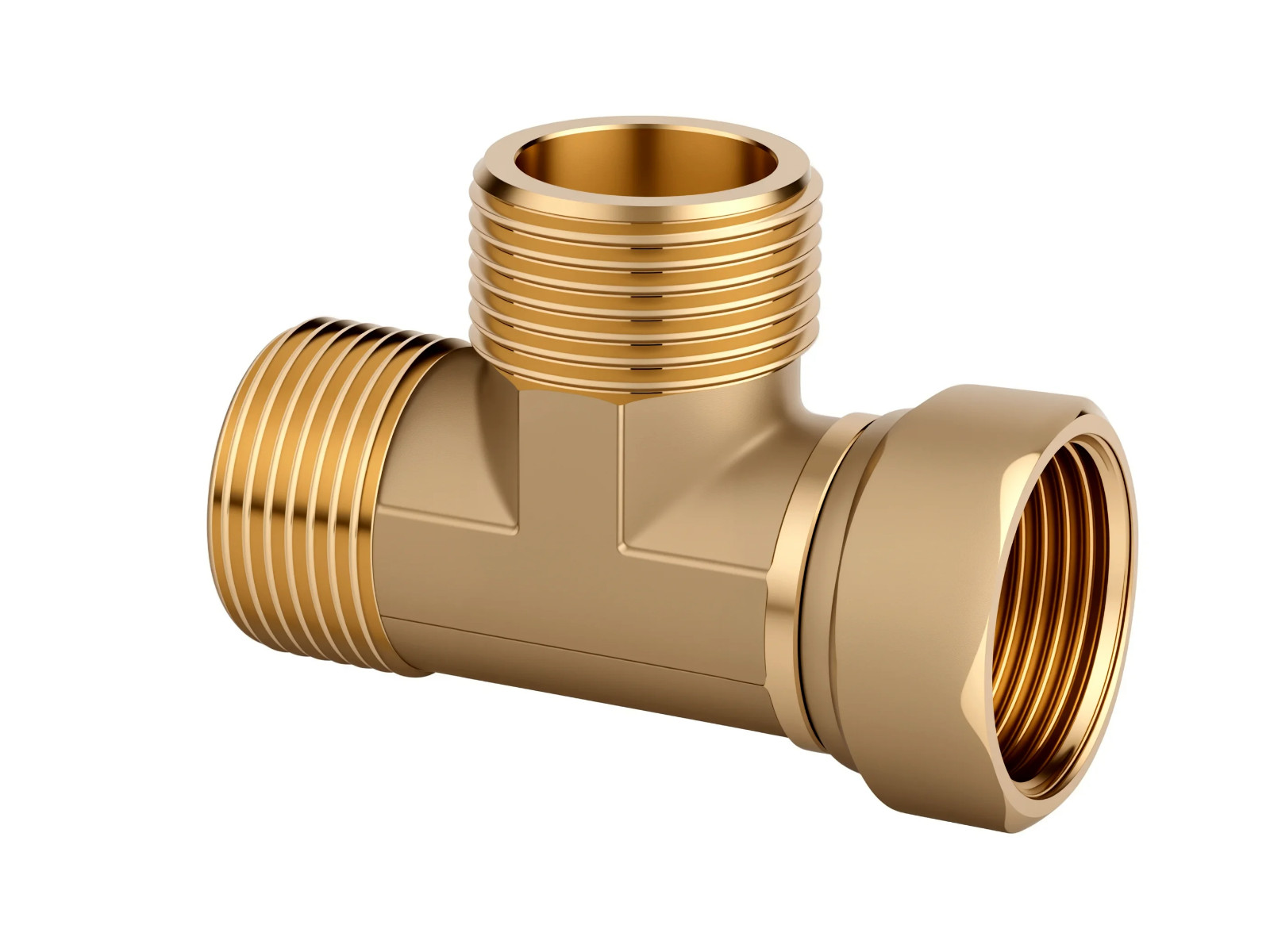 3/4" Brass Tee Pipe Fitting NPT Male x Male x Female Swivel Union 3 Way Adapter
