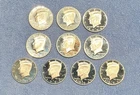 Lot of 10 Silver Proof (S) Kennedy Halves Various Years