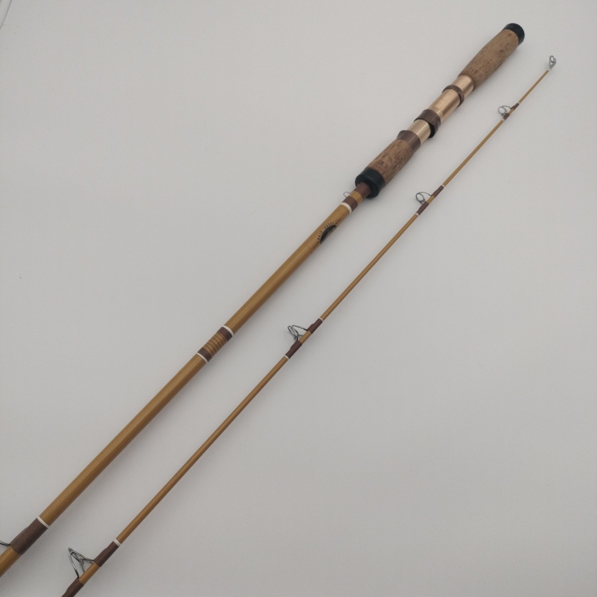 7 ft Spinning Rod Fishing Pole Two Piece 7 Pulls + Hook Rest Adj Reel Holder