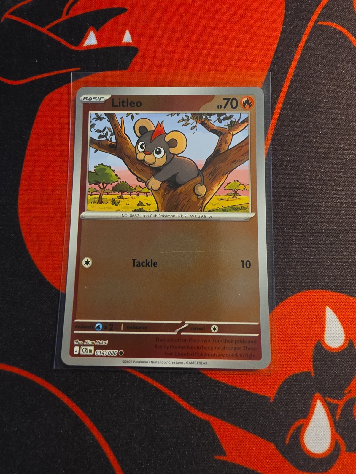 Pokemon Litleo Chaos Rising 14/86 Reverse Holo Near Mint English