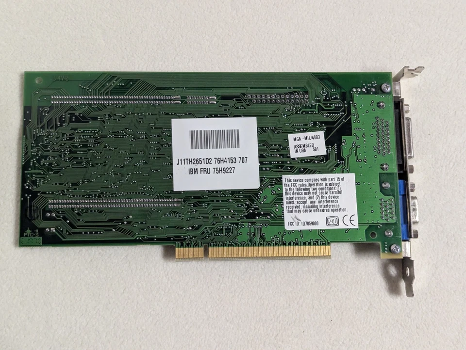 Vtg Matrox MGA-MIL/4N IBM 75H9227 Millennium 4MB PCI Graphics Card 4-4 590-05 - Image 2 of 3