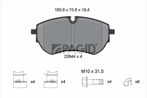Pagid Bremsbelagsatz Scheibenbremse T2692N FüR VW Amarok 2HA 2HB S1B S6B S7A S7B-image