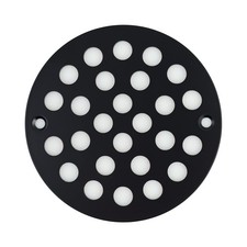 4 Inch Screw-in Round Shower Drain Cover Floor Drainer with Screws Black