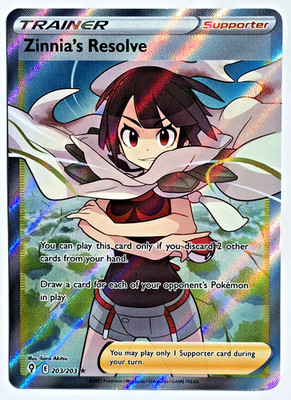 Zinnia's Resolve 203/203 Full art SWSH07: Evolving Skies Holo NM - Pokemon TCG