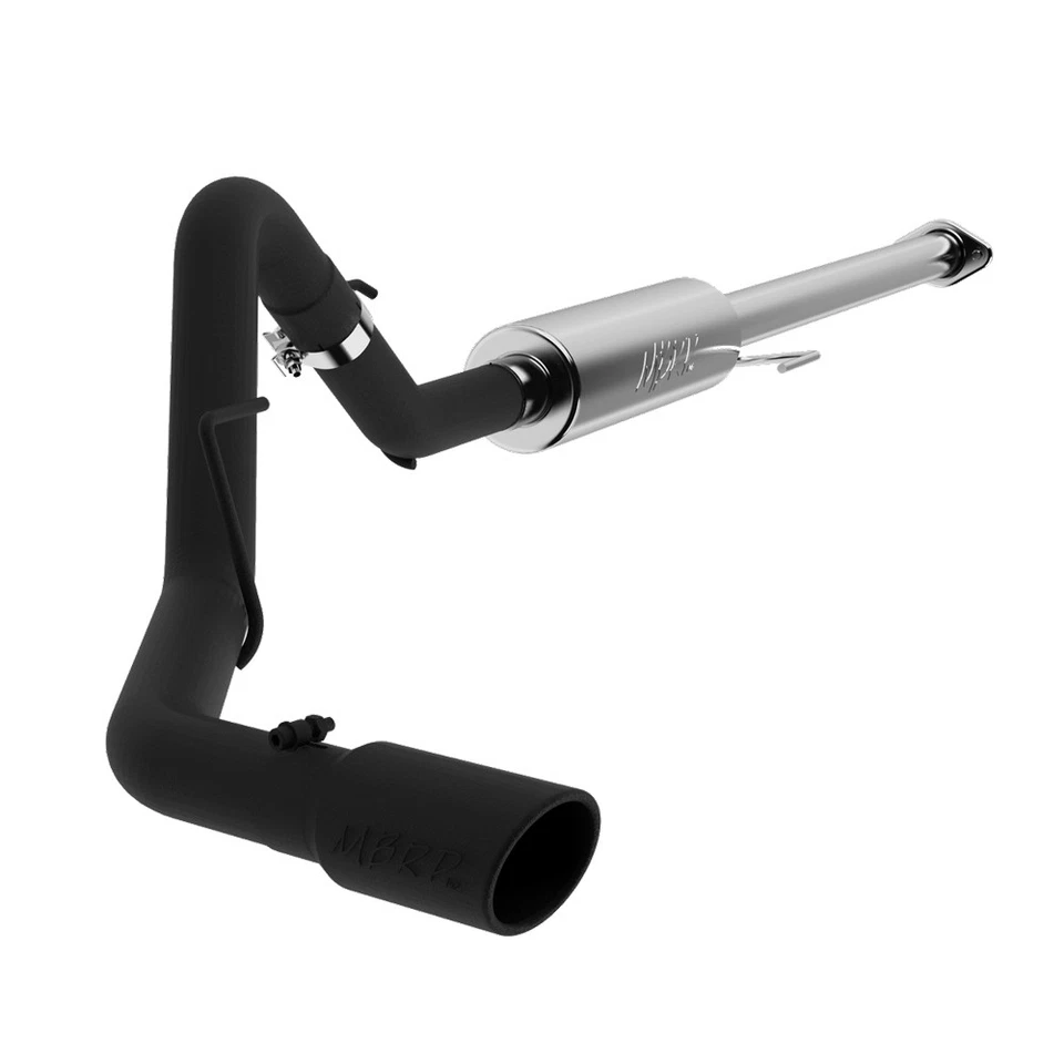 MBRP S5253BLK Black Steel Cat Back Exhaust for 2015-2020 Ford F-150 2.7L 3.5L V6 - Image 2 of 4