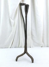 Antique Large 18.5" / 47 cm Rush Light Candle Holder French Wrought Iron 18th C