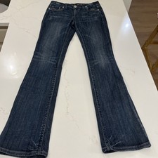 Grace in LA Women's Bootcut Jeans Size 8 Embellished Bling Flap Pocket Western