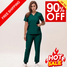 Premium V Neck Scrub Set for Nurses Surgeons 14 Colors Stretchy Quick Dry