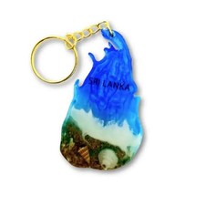 Handmade Resin Keychain Sri Lanka Ocean Wave ...