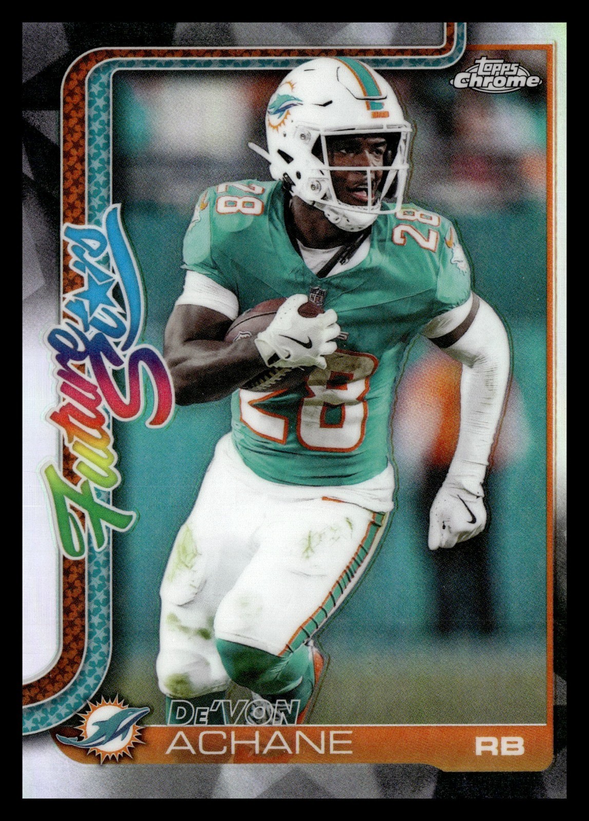DeVon Achane 2025 Topps Chrome #FS-12 Future Stars Refractor Dolphins A8
