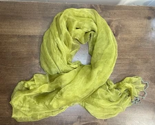 Green Beaded Silk  Shawl/scarf/beach Sarong 