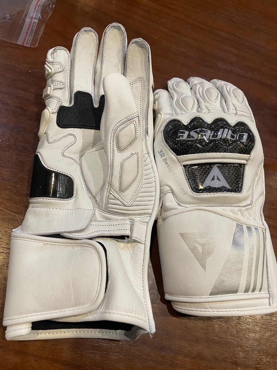 Dainese Druid 3 Motorcycle White Leather Gloves | eBay