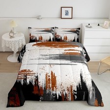 Contemporary Watercolor Bedding Set Full for Boys Ink Painting Comforter Set,...
