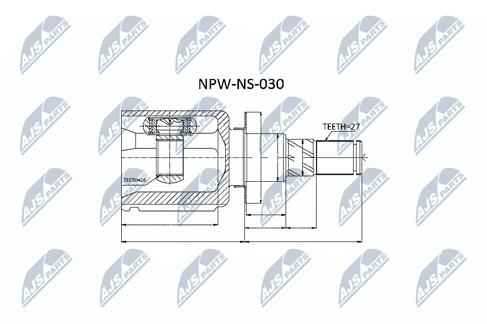 JOINT KIT DRIVE SHAFT NPW-NS-030 FOR NISSAN YD25DDTi 2.5L 4cyl NAVARA NP300 3.0L - Image 3