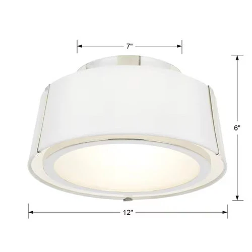 Crystorama Fulton 2-Light 12" Ceiling Light in Polished Nickel - Picture 5 of 5