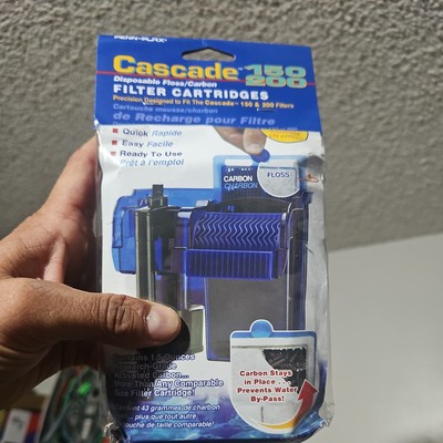 Penn Plax Cascade power filter 150-200 Disposable Floss & Carbon 3- Cartridge 