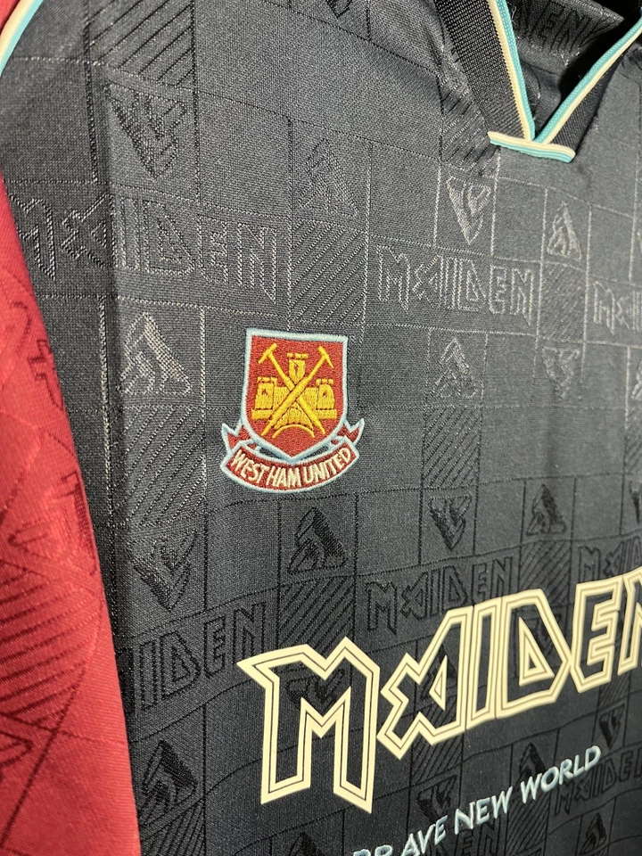 West Ham United Jersey 1999 2001 Iron Maiden Size XL Reissue Shirt Football - Image 4 of 4