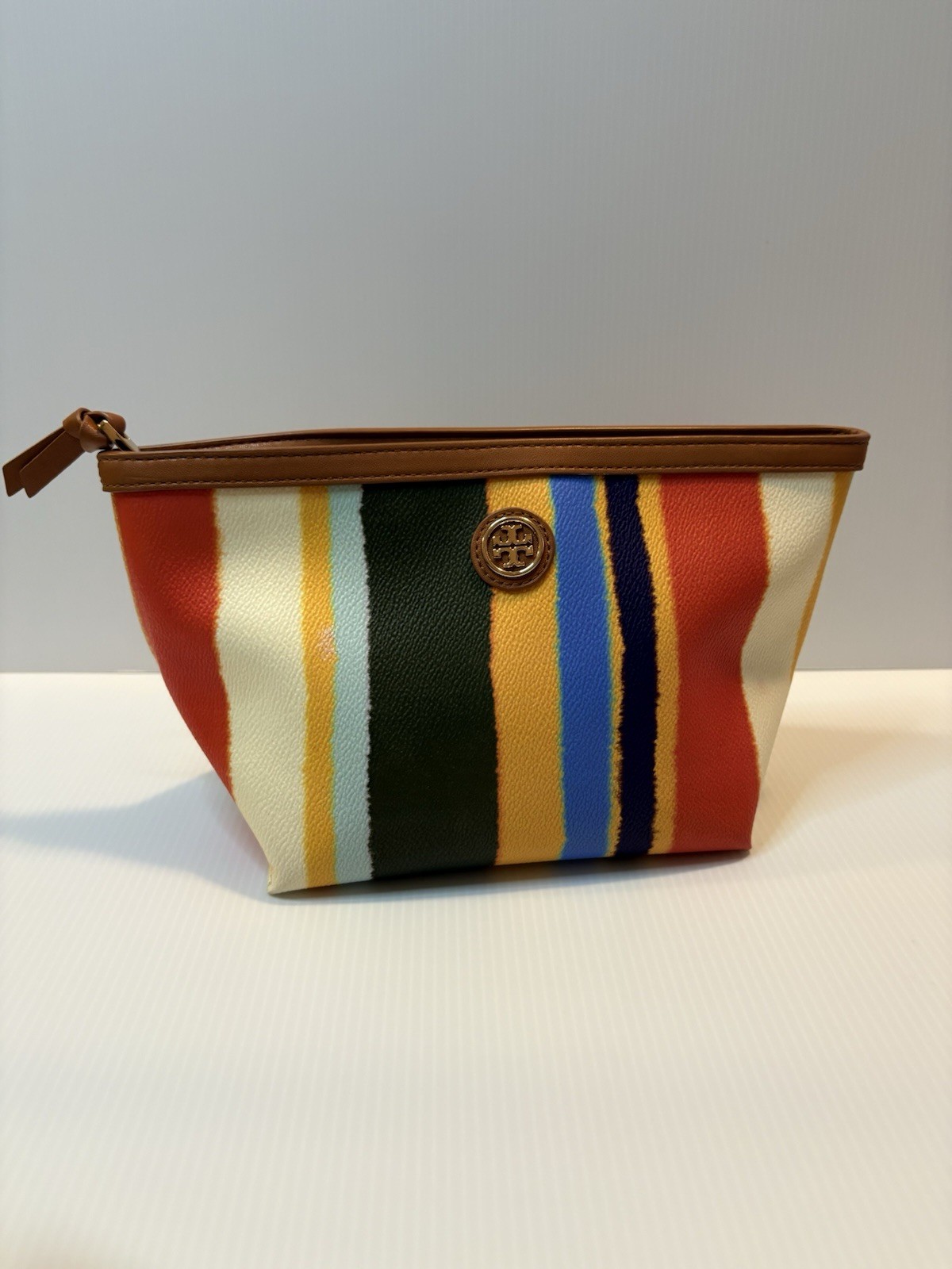 Tory Burch Large Kerrington  Cosmetic Bag  Case Multicolor EUC