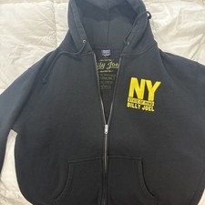 Billy Joel New York State Of Mind Black Zip Up Jacket Size L