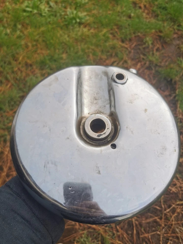 1949 Harley Davidson Hydraglide Front Brake Drum plate Panhead Chromed 44139-49 - Image 4 of 4