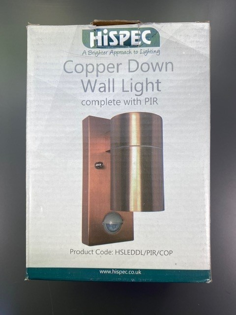 HISPEC HSLEDDL/PIR/COP Copper Wall GU10 Downlight c/w PIR IP44
