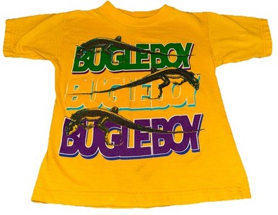 Vtg 90 s Bugle Boy T Shirt Boys S 2T-3T Yellow Lizards Geckos
