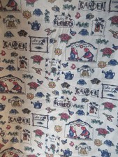 All Over Garden Flowers Theme Print Cotton Fabric 32" X44" NEW