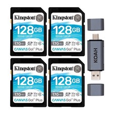 Kingston 128GB SDXC 170MB s Read Memory Card 4 Pack SD Card Reader