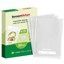 Bonsenkitchen Vacuum Sealer Bags, 50 Quart 8" x 12" Precut Food x