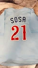 MLB Sammy Sosa Autographed Custom Chicago Cubs Light Blue Jersey Beckett COA