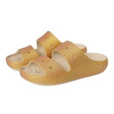 Crocs Unisex Classic Iridescent Gold Glitter Sandal 2.0