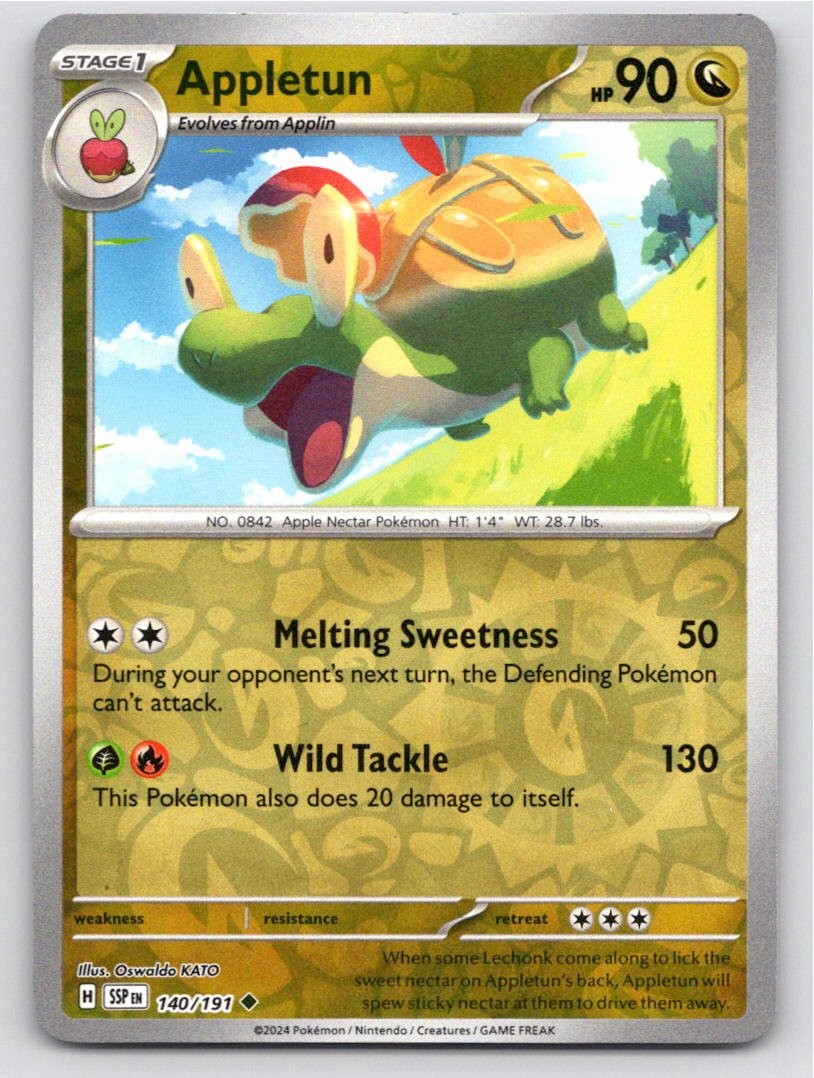 POKEMON APPLETUN SURGING SPARKS 140/191 REVERSE HOLO UNCOMMON NM A47246 FREE S&H