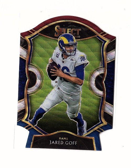 Jared Goff 2020 Panini Select #13 Tri-Color Prizm Die Cut Los Angeles Rams