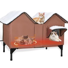 Heated Outdoor Cat House Weatherproof for Winter - Extra Large Heated Cat Hou...