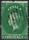 CEYLON 1861 QV 2D WMK LARGE STAR INTERMEDIATE PERF 14 TO 15½ USED