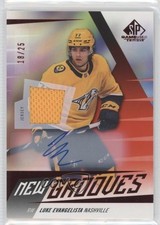 2023 Upper Deck SP Game Used New Grooves Jersey 18/25 Luke Evangelista Auto 00em