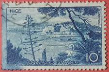 France 1955 - Nice Riviera 10f - Yvert 1038 Oblitéré Used Stamp Cote d'Azur