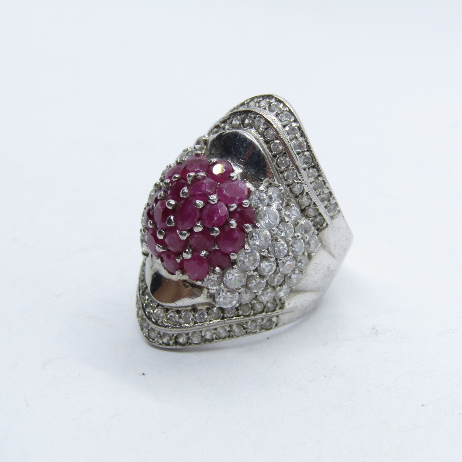 Sterling Silver 925 Raspberry Ruby & Cubic Zircon… - image 3