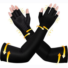 Long Copper Compression Arthritis Gloves,Arm&Hand Compression Gloves,Hand Suppor