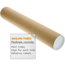 SAVUK Heavy-Duty Mailing Tubes with Plastic Caps, 2 Pack