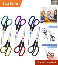 6-Pack 8-Inch Black Scissors - Perfect for Office, Sewing  Crafts Projects