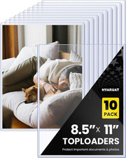 8.5 X 11 Hard Plastic Sheet Protectors - Rigid Clear Toploaders for Documents, P