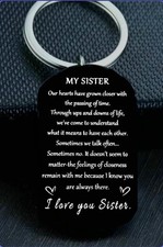 To My Sister Family Quote Sweet Quote Keychain Bag Charm Reminder Girl Woman