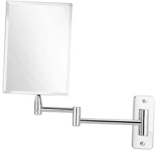  Frameless Wall Mount Mirror for Bathroom with 11" Extension Swivel, No 