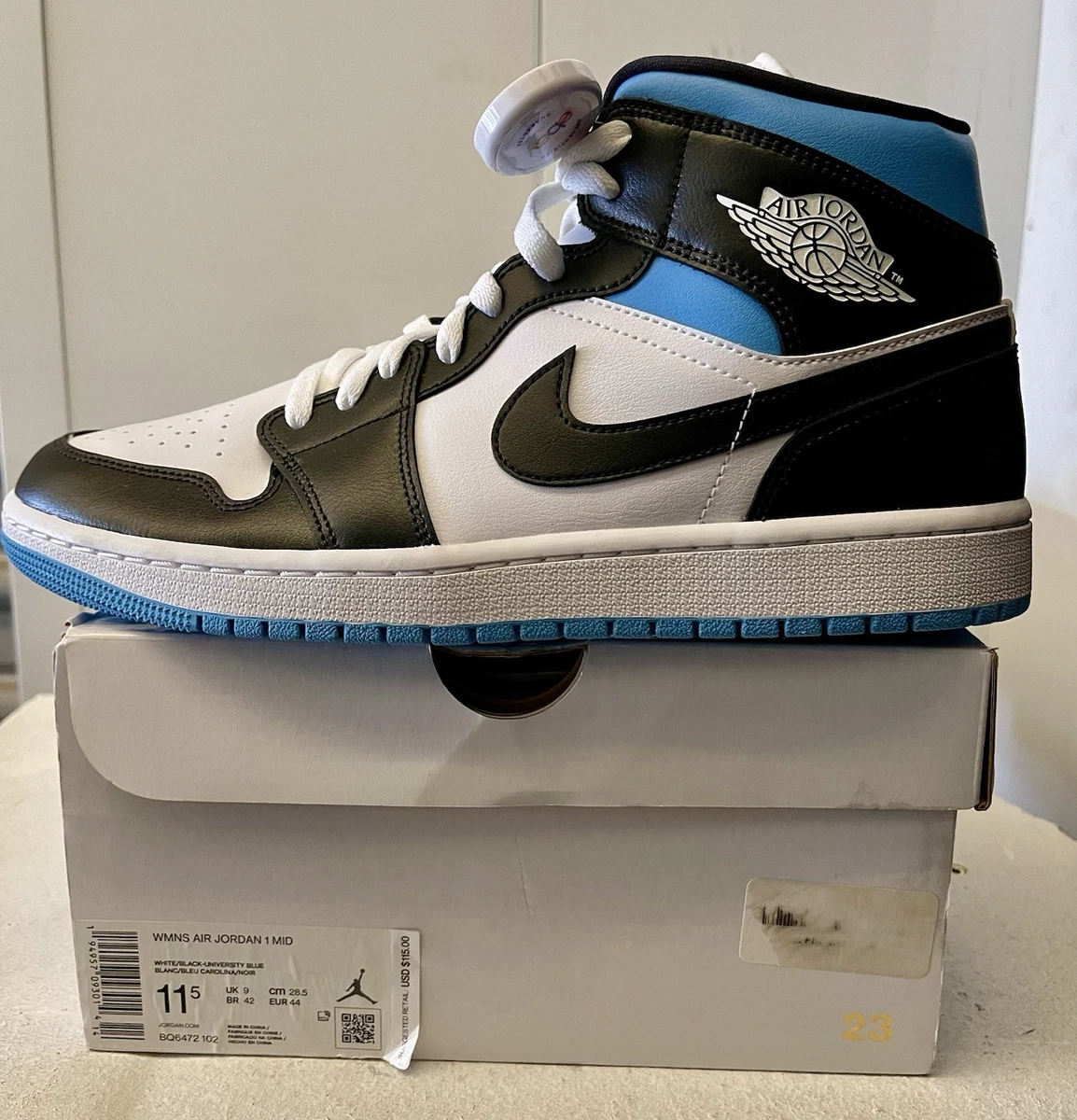 Preços baixos em Jordan 1 Mid University Blue W | eBay