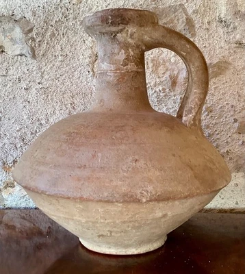 Grand Pichet Céramique romaine antique Terre Cuite Vase Art Romain Forme Rare - Photo 1/4