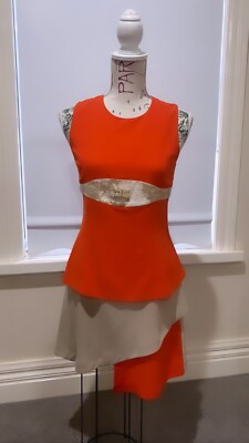 Polyester Elisabetta Franchi Orange Dress Abito Elisabetta Franchi