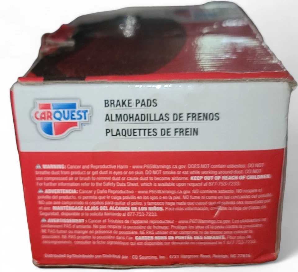Juego de pastillas de freno de disco delanteras estándar CARQUEST NAD727  Foto 2 de 4