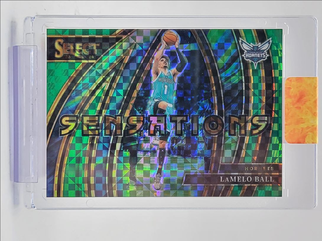 LAMELO BALL 2023-24 SELECT SENSATIONS GREEN PRIZM HORNETS #16 /5 Q1247